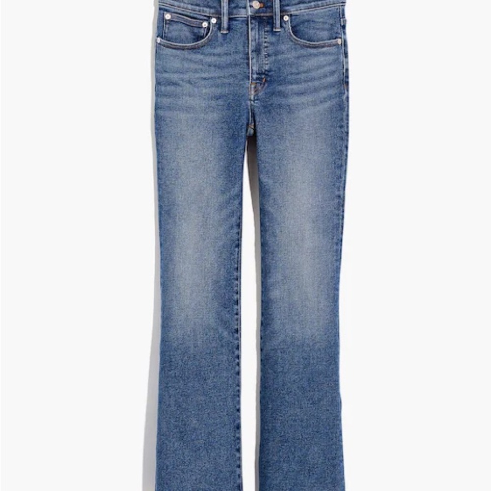Madewell Cali Demi Boot Jeans Raw Hem Medium Wash Size 25 Petite